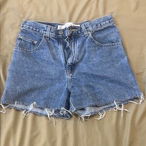 Arizona Jean Company Frayed Blue Denim Shorts